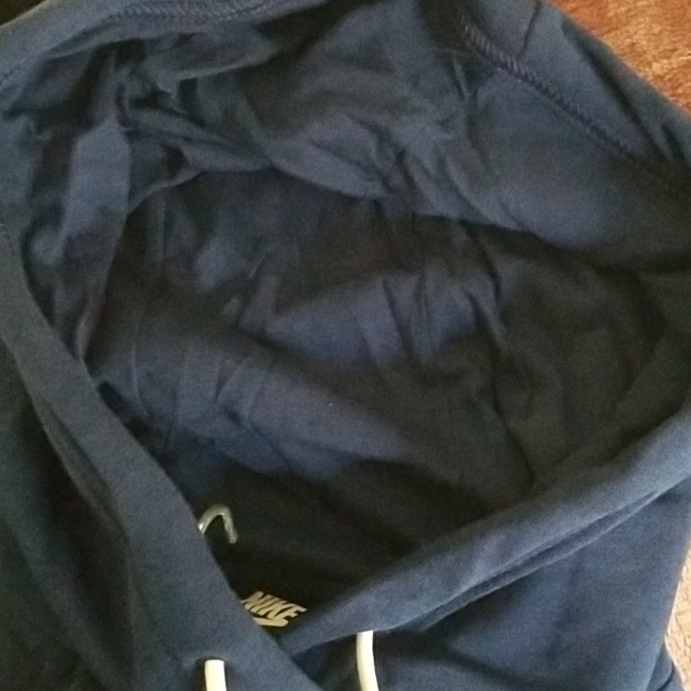 Nike Blue & White Logo Pullover Fleece Hoodie XS - Picture 8 of 9